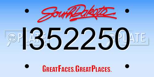 I352250 South Dakota License Plate