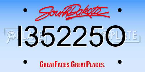 I35225O South Dakota License Plate