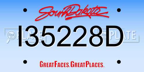 I35228D South Dakota License Plate