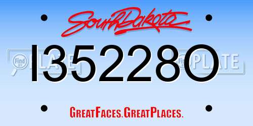 I35228O South Dakota License Plate