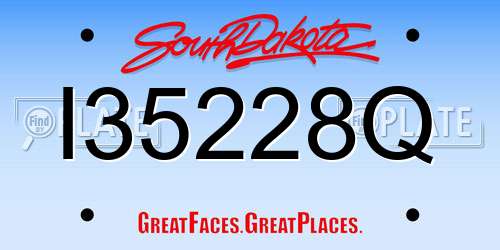 I35228Q South Dakota License Plate
