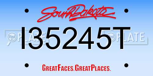 I35245T South Dakota License Plate