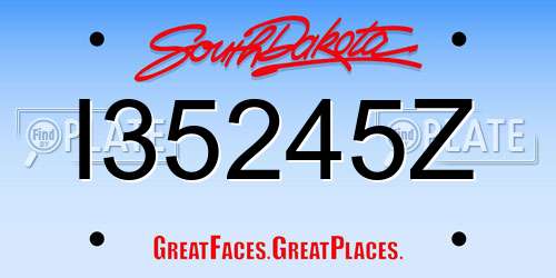 I35245Z South Dakota License Plate
