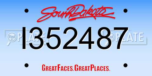 I352487 South Dakota License Plate