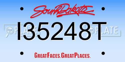 I35248T South Dakota License Plate
