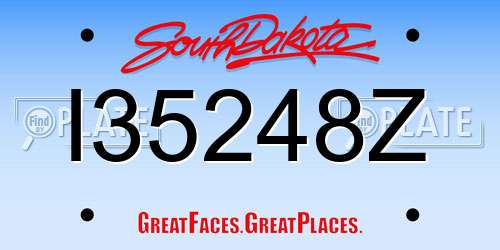 I35248Z South Dakota License Plate