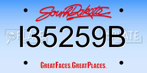 I35259B South Dakota License Plate