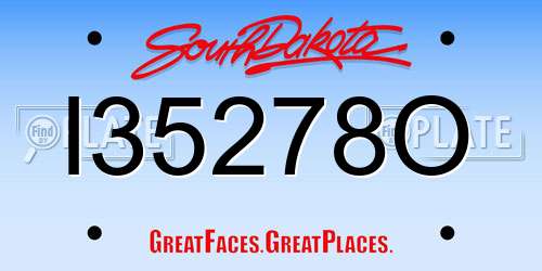 I35278O South Dakota License Plate