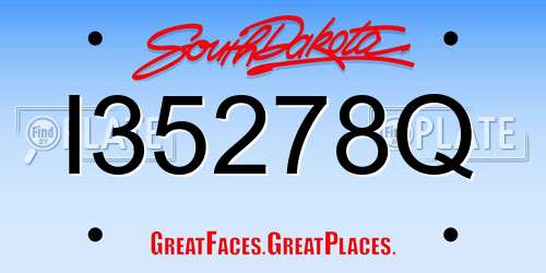 I35278Q South Dakota License Plate