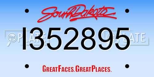I352895 South Dakota License Plate