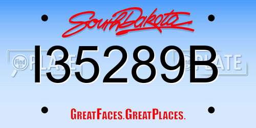 I35289B South Dakota License Plate
