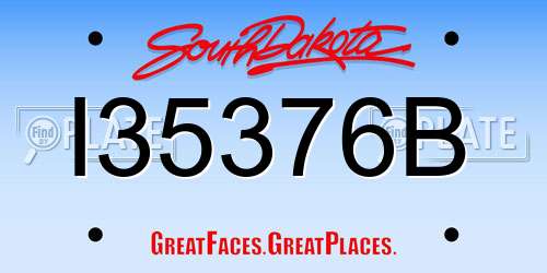 I35376B South Dakota License Plate
