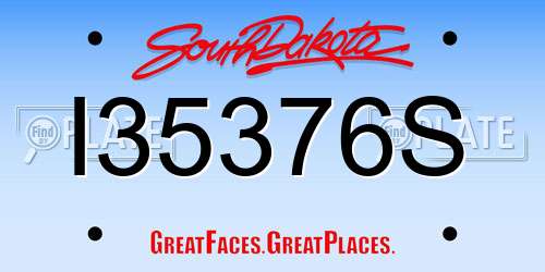 I35376S South Dakota License Plate