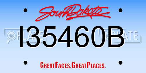 I35460B South Dakota License Plate
