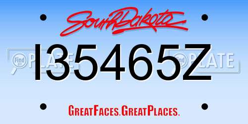 I35465Z South Dakota License Plate