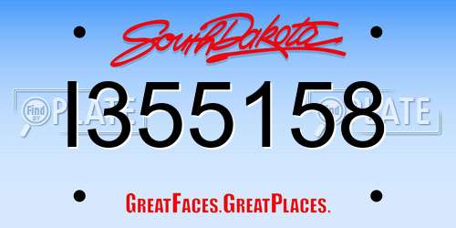 I355158 South Dakota License Plate