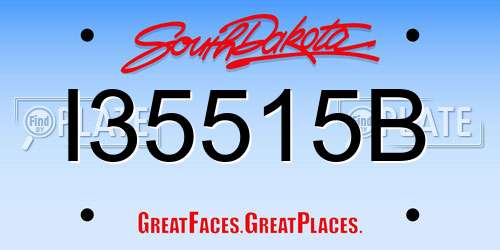 I35515B South Dakota License Plate