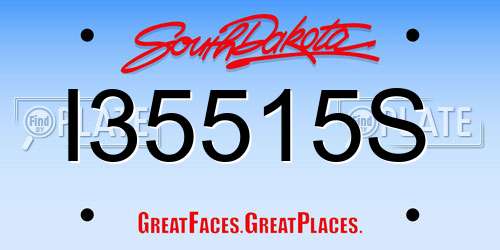 I35515S South Dakota License Plate