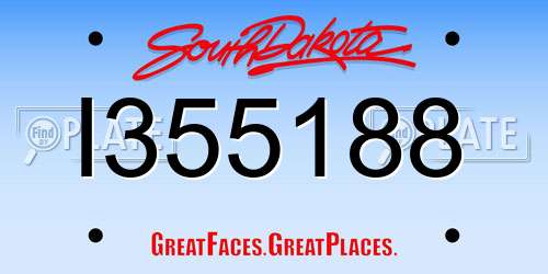 I355188 South Dakota License Plate