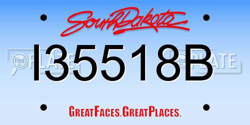 I35518B South Dakota License Plate