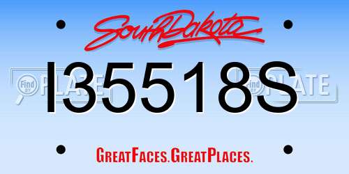 I35518S South Dakota License Plate