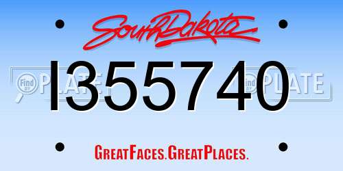 I355740 South Dakota License Plate