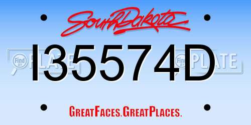 I35574D South Dakota License Plate