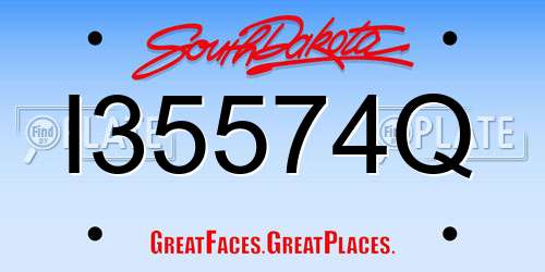I35574Q South Dakota License Plate