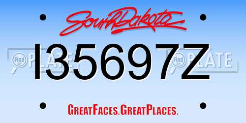 I35697Z South Dakota License Plate
