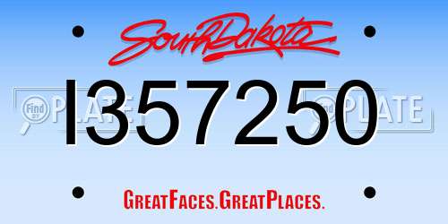 I357250 South Dakota License Plate