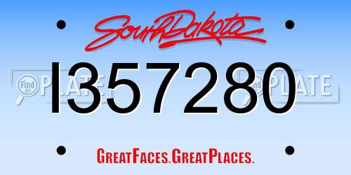 I357280 South Dakota License Plate