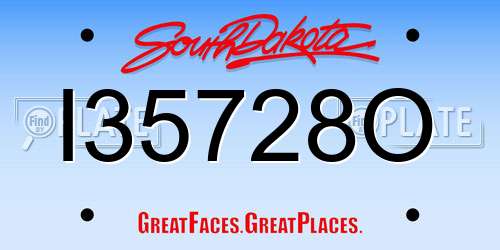 I35728O South Dakota License Plate