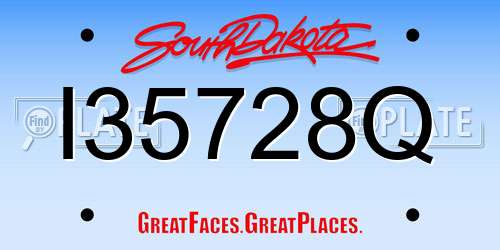 I35728Q South Dakota License Plate