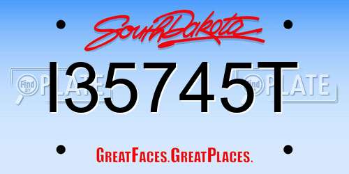 I35745T South Dakota License Plate