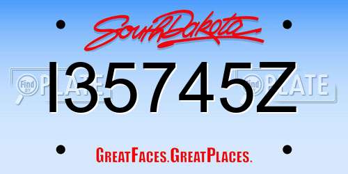I35745Z South Dakota License Plate