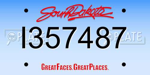 I357487 South Dakota License Plate