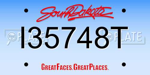 I35748T South Dakota License Plate