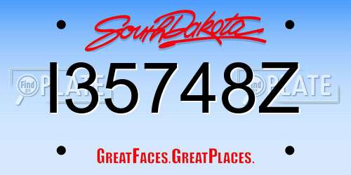 I35748Z South Dakota License Plate