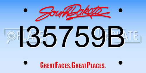 I35759B South Dakota License Plate