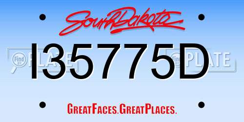 I35775D South Dakota License Plate