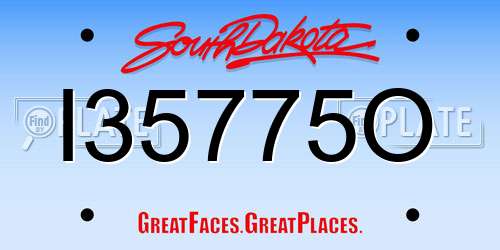 I35775O South Dakota License Plate