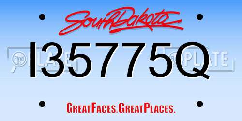I35775Q South Dakota License Plate