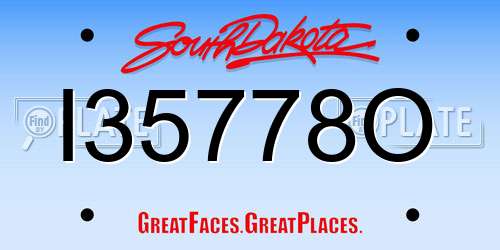 I35778O South Dakota License Plate