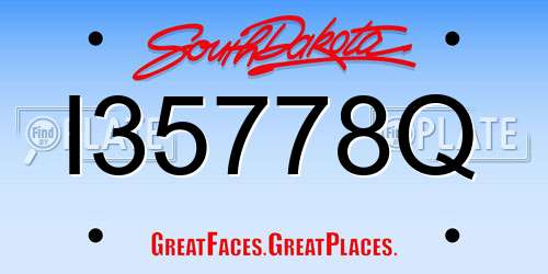 I35778Q South Dakota License Plate
