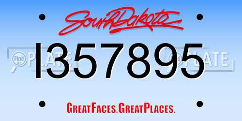 I357895 South Dakota License Plate