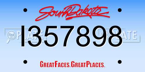 I357898 South Dakota License Plate