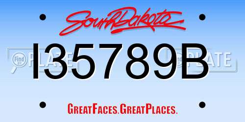 I35789B South Dakota License Plate