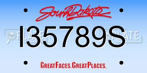 I35789S South Dakota License Plate
