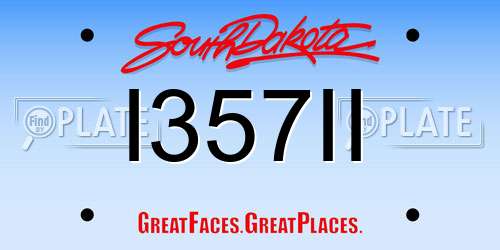 I357II South Dakota License Plate