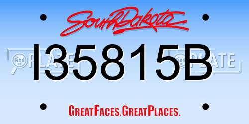 I35815B South Dakota License Plate
